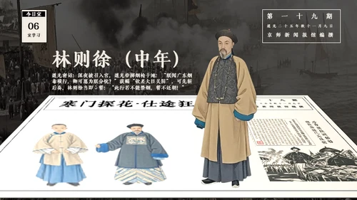复古报纸风历史人物介绍林则徐