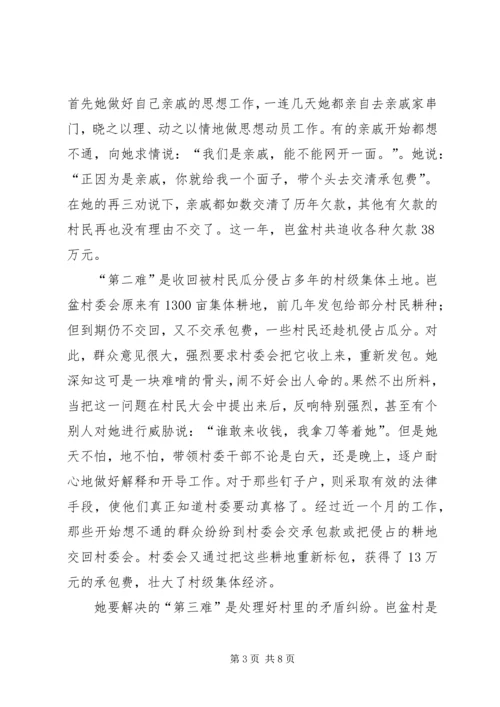 山村里的女强人——村党总支部书记先进事迹.docx