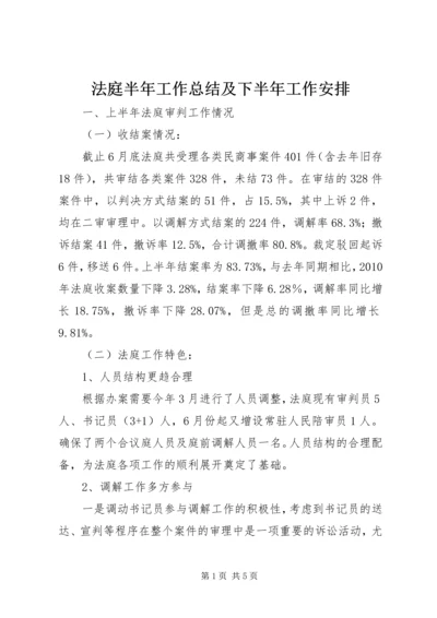 法庭半年工作总结及下半年工作安排.docx