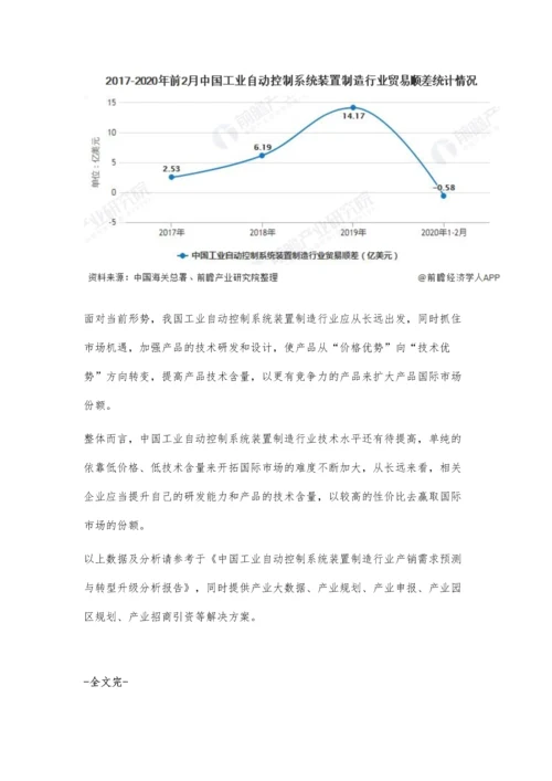 中国工业自动控制系统装置制造行业进出口现状分析-行业技术水平仍有待提高.docx