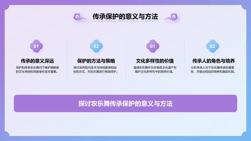 紫色国潮风非遗文化介绍——农乐舞PPT模板