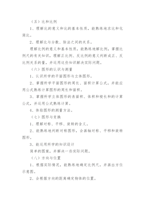六年级下册数学复习计划.docx
