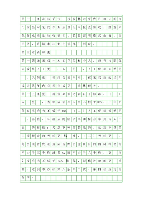 森林采伐更新工作实施办法