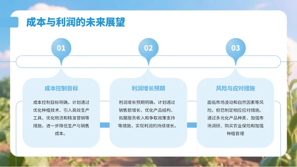 蓝色3D风乡村农产品销售总结PPT