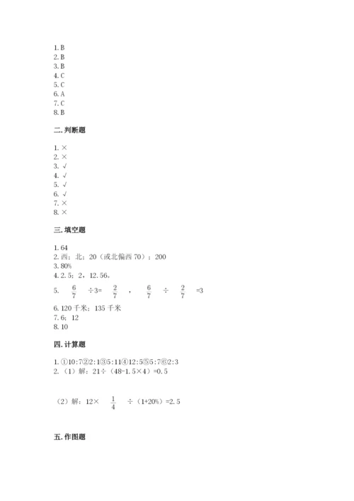 人教版六年级上册数学期末测试卷及答案（典优）.docx