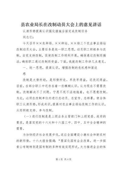 县农业局长在改制动员大会上的意见讲话 (5).docx