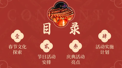 红色中国风通用行业春节庆典PPT模板