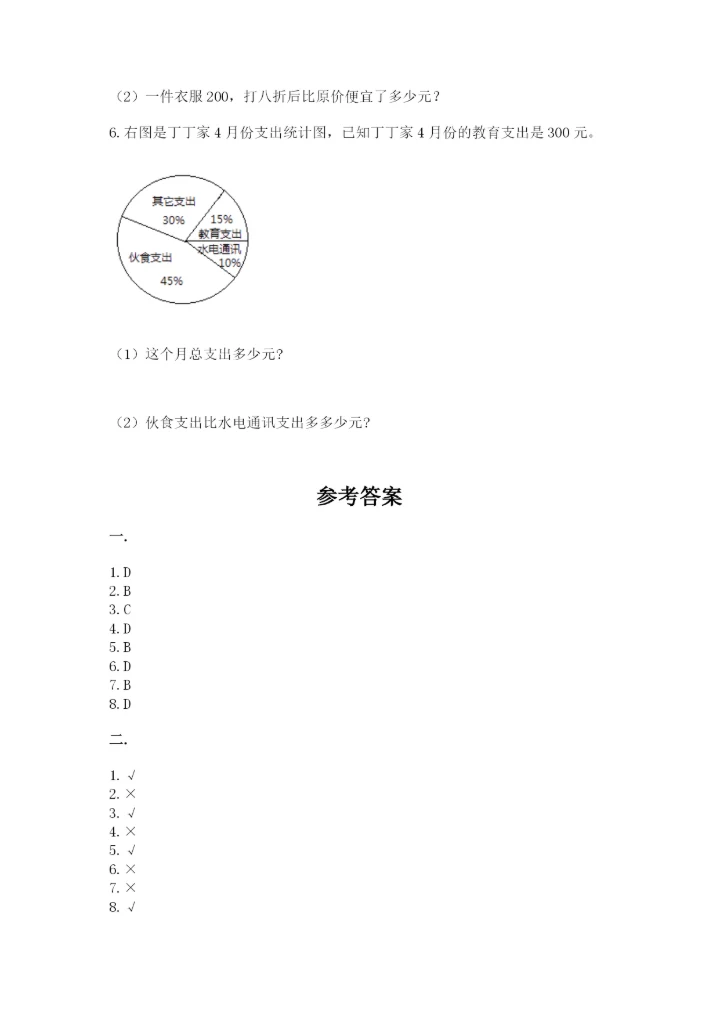 苏教版六年级数学小升初试卷（综合卷）.docx