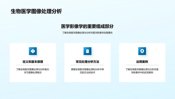 蓝色简约现代生物医学图像PPT模板