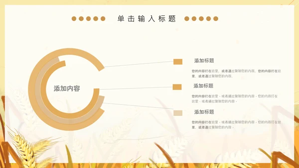 黄色卡通简约芒种节气通用PPT模板