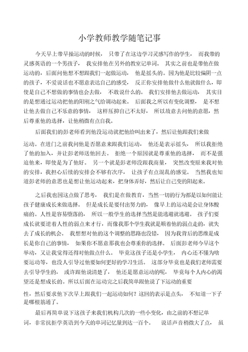 小学教师教学随笔记事 7605