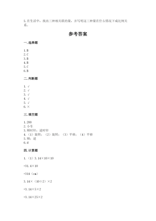 北师大版数学六年级下册期末测试卷及答案一套.docx