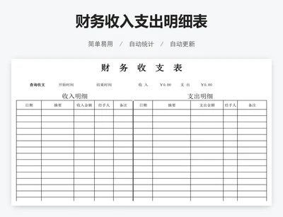 财务收入支出明细表