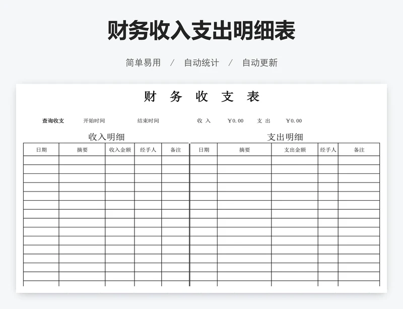 财务收入支出明细表
