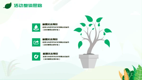 植树节活动策方案通用PPT模板