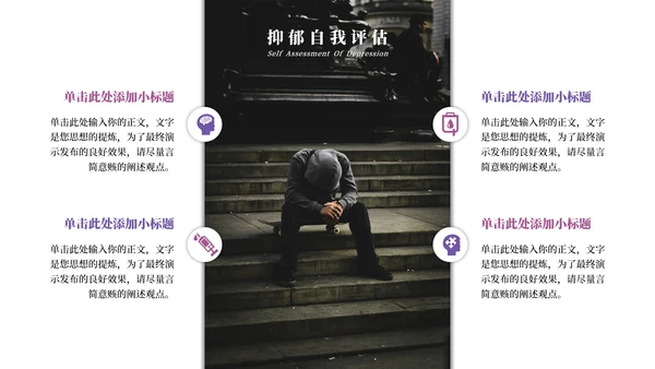 抑郁症焦虑症心理疾病PPT模板