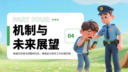 绿色3D风反对电信诈骗知识宣传PPT
