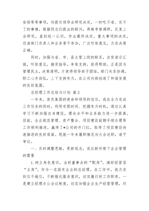 总经理工作总结与计划.docx