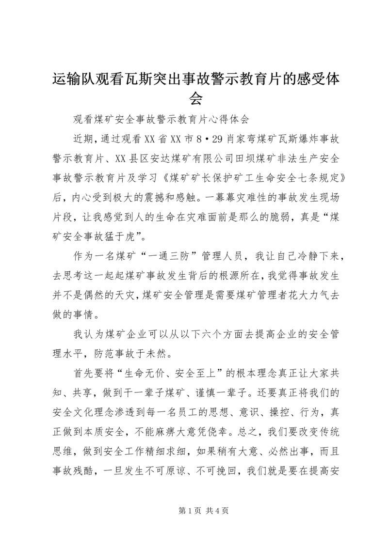 运输队观看瓦斯突出事故警示教育片的感受体会 (3).docx