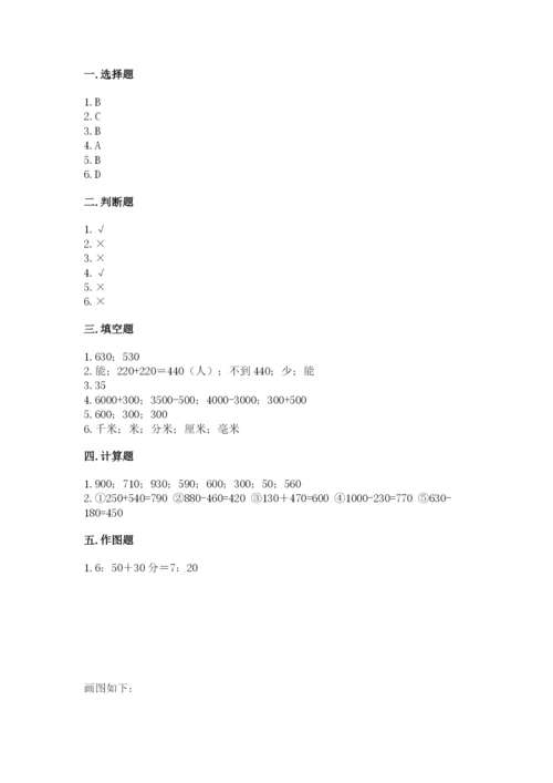 人教版三年级上册数学期中测试卷【考点梳理】.docx