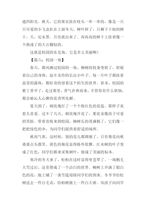 小学四年级校园一角.docx