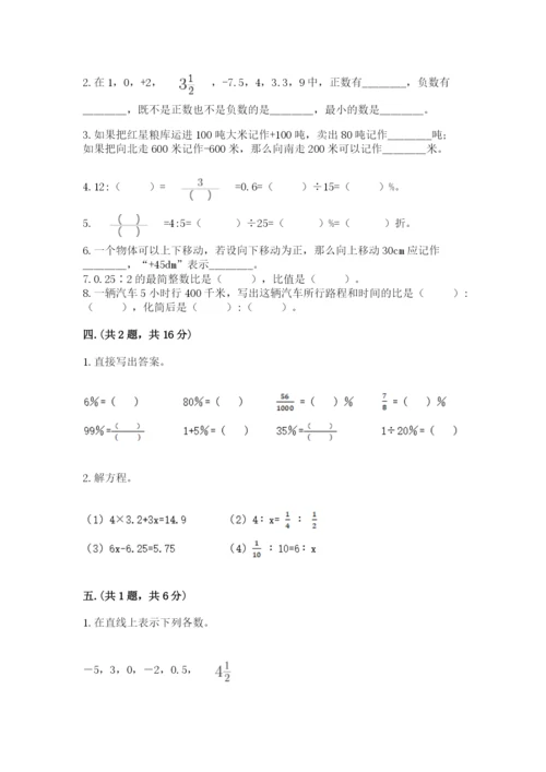 小学六年级数学摸底考试题附参考答案（研优卷）.docx