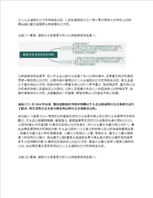 裁判检索与解读：提供劳务者受害责任纠纷的法律适用