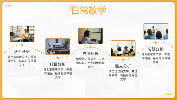 黄色渐变几何教师班主任年度工作汇报PPT模板