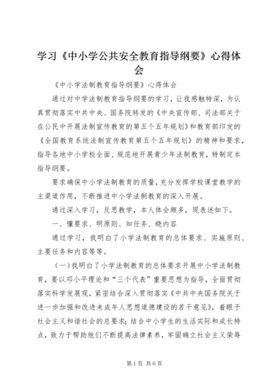 学习《中小学公共安全教育指导纲要》心得体会 (4).docx