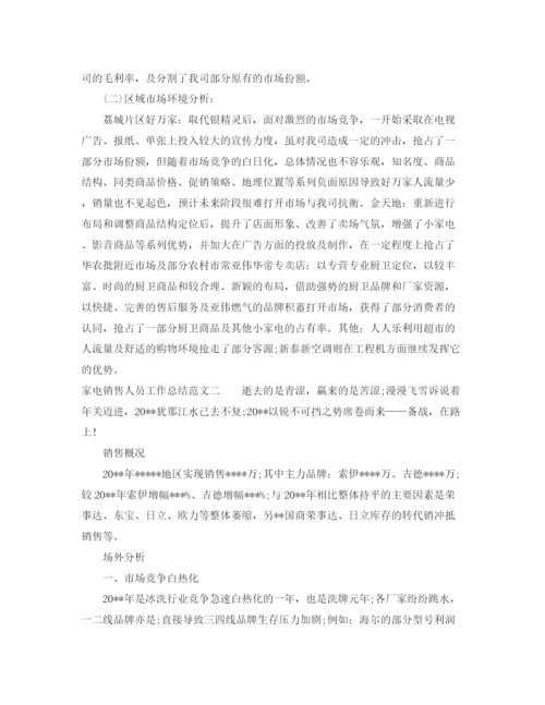 精编之家电销售人员工作总结精选范文.docx