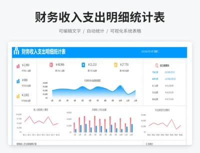 财务收入支出明细统计表