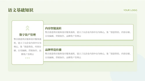 绿色清新教学课件语文PPT模板