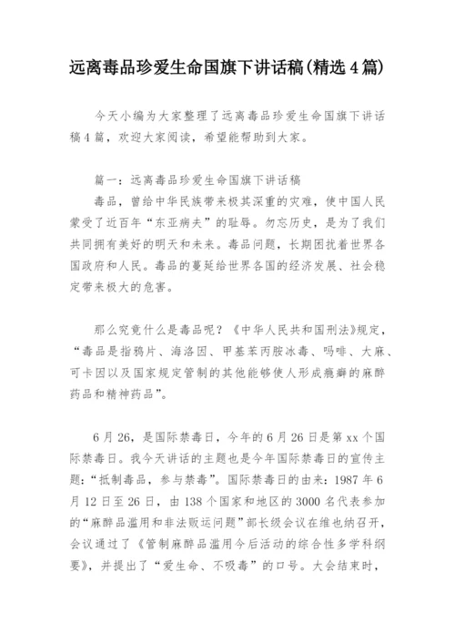 远离毒品珍爱生命国旗下讲话稿(精选4篇).docx