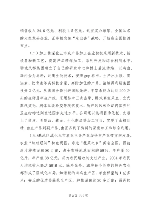 赴山东泰安聊城潍坊三市农产品加工业考察报告.docx
