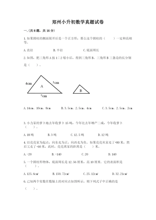 郑州小升初数学真题试卷含答案ab卷.docx