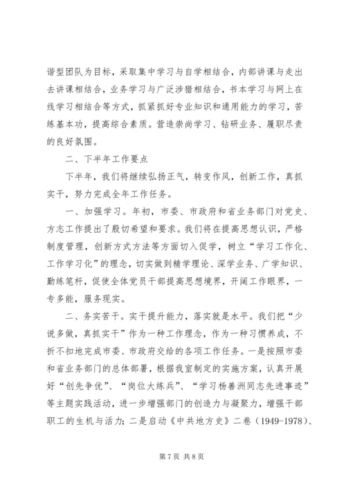 党史研究室上半年总结和下半年要点.docx