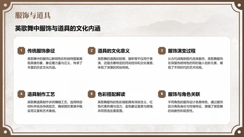 棕色中国风舞动非遗：英歌舞中的文化传承PPT模板