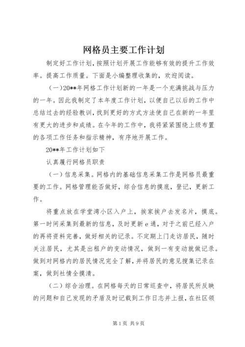 网格员主要工作计划 (2).docx