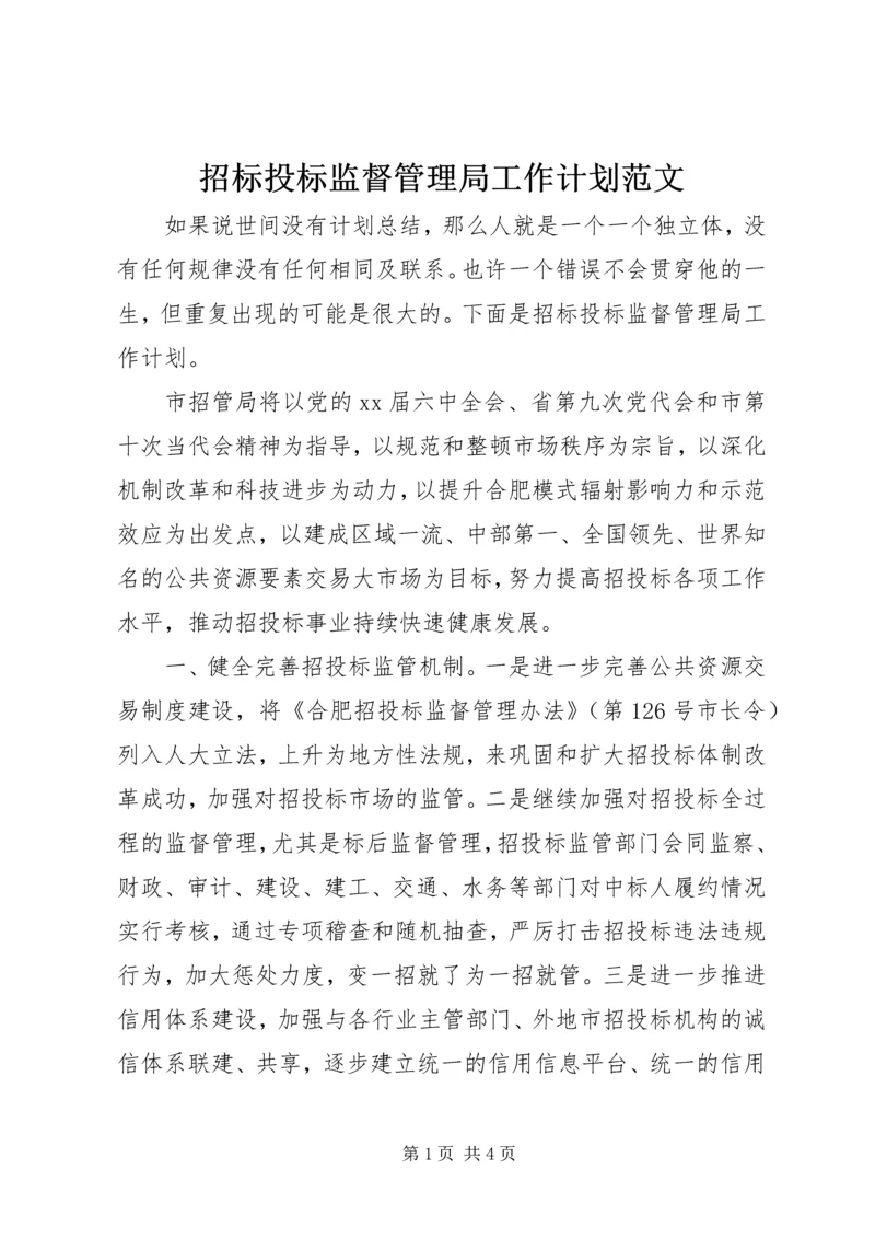 招标投标监督管理局工作计划范文.docx