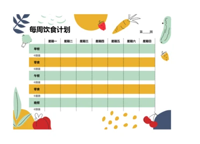每周饮食计划安排表膳食计划