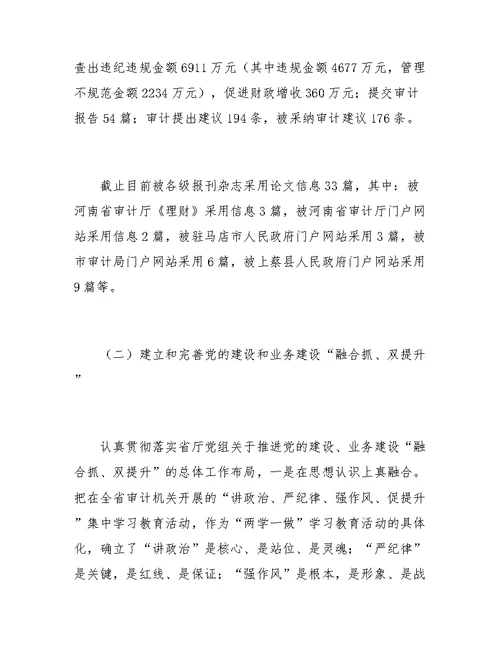 关于审计局集中调研汇报材料