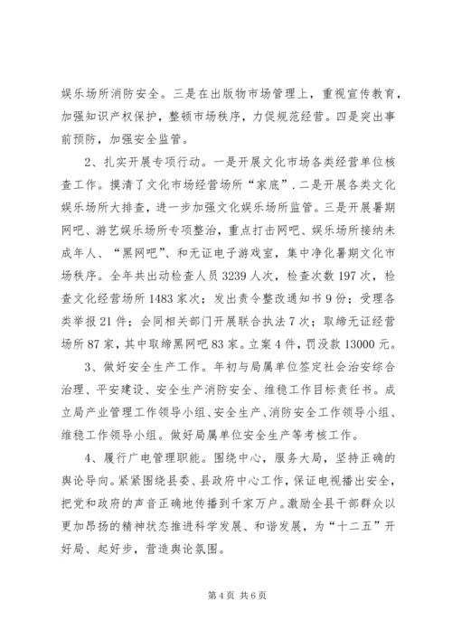 县文广新局年度工作汇报 (2).docx