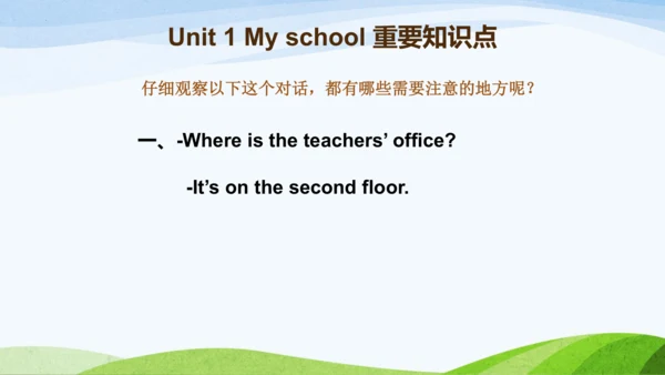 Unit 1 My school知识点复习 课件(共22张PPT)