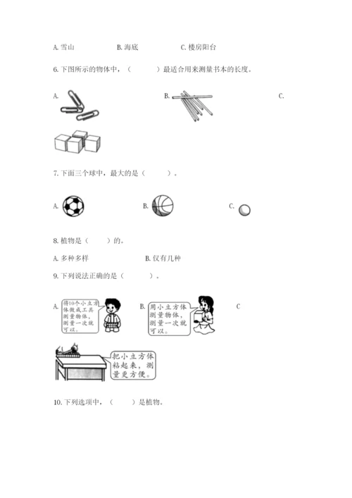 教科版一年级上册科学期末测试卷附参考答案【研优卷】.docx