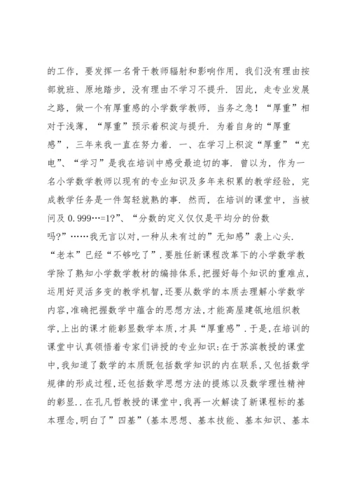 农村小学数学骨干教师培训研修总结.docx