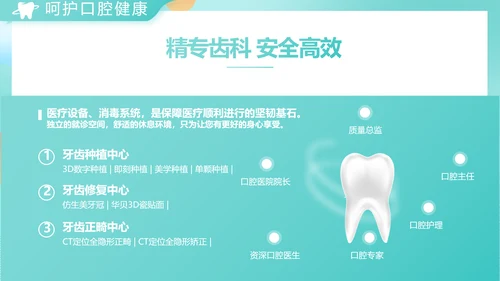 蓝色大气关爱牙齿健康工作总结PPT