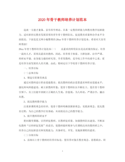 精编之年骨干教师培养计划范本.docx