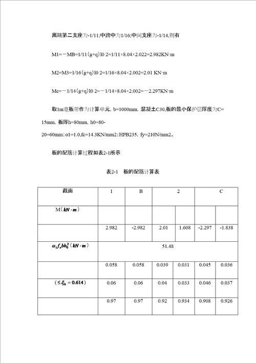 大工春钢筋混凝土结构课程设计定稿版共15页