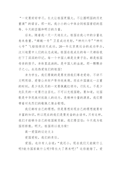 高一爱国的议论文5篇范文.docx