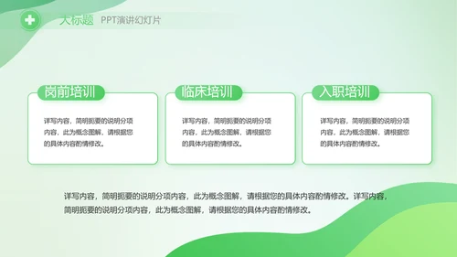 绿色清新医疗药店工作总结汇报PPT